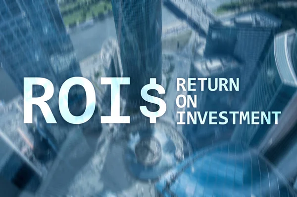 Return On Investment Financial Management Revenue Concept. Virtual screen background.