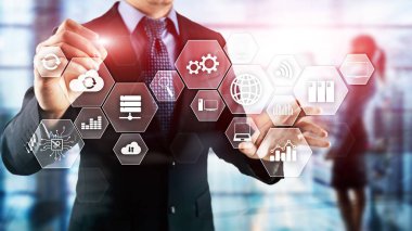 Teknoloji altyapı bulut teknoloji ve iletişim. İnsanlar.