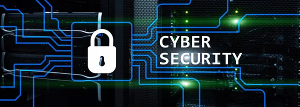 Cyber security, information privacy and data protection concept on server room background — Stock Photo, Image