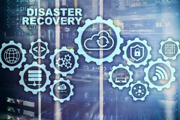 Big Data Disaster Recovery concept. Backup plan. Data loss prevention on a virtual screen. — Stock Photo, Image
