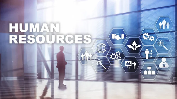 Recursos Humanos Concepto de gestión de recursos humanos. Grupo de recursos humanos, atención al cliente y empleados. —  Fotos de Stock