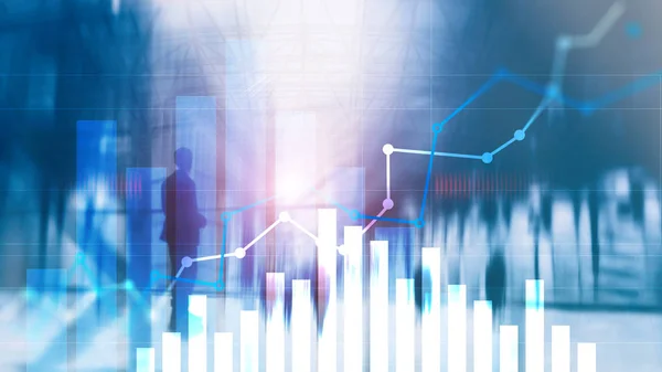 Pénzügyi növekedési grafikon. Értékesítési növekedés, marketingstratégia koncepció. — Stock Fotó