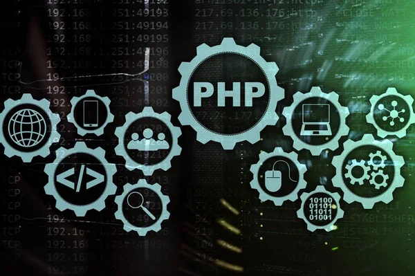 PHP programming language. Developing programming and coding technologies.Cyber space concept
