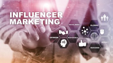 İş dünyasındaki pazarlama kavramını etkiliyor. Teknoloji, internet ve ağ. Soyut arkaplan karışık ortamı.