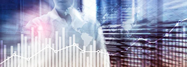 Gráfico Crecimiento Las Finanzas Empresariales Gráfico Análisis Comercio Diagrama Concepto — Foto de Stock