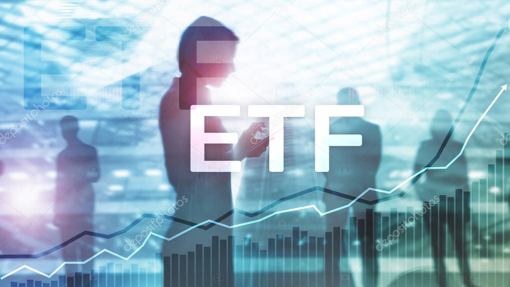 ETF - Exchange traded fund financial and trading tool. Business and investment concept.