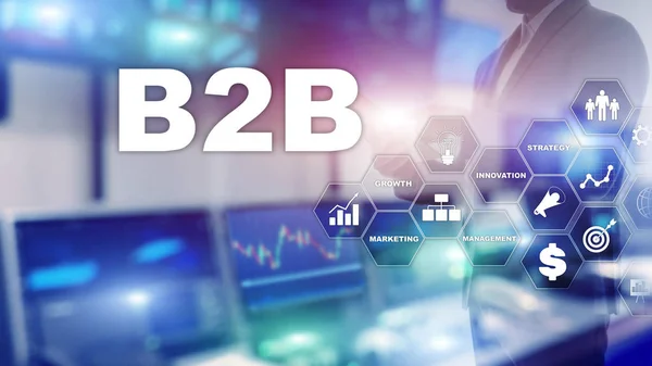 Business to business B2B - Futuro tecnologico. Modello di business. Tecnologia finanziaria e concetto di comunicazione . — Foto Stock