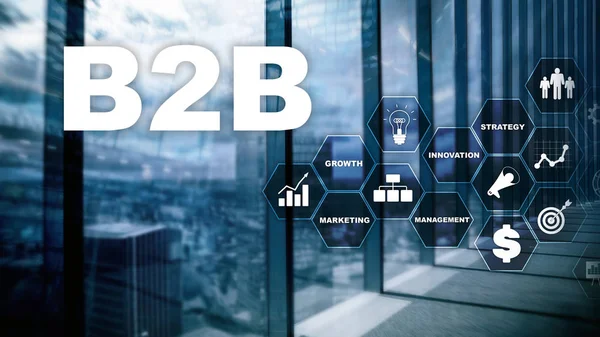 Business to Business b2b - Technologie der Zukunft. Geschäftsmodell. Finanztechnologie und Kommunikationskonzept. — Stockfoto
