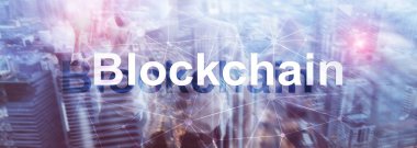 Blockchain teknoloji kavramı sunucu arka planda. Veri şifreleme.