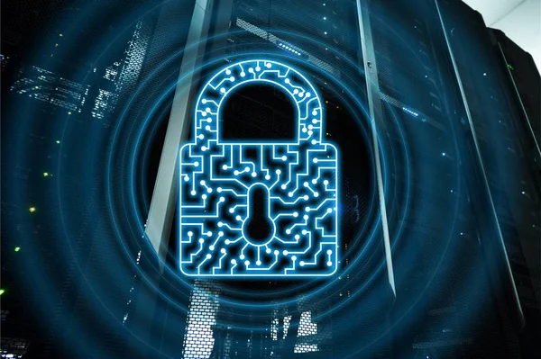 Cyber Security icône de verrouillage Information Confidentialité Protection des données Internet et technologie concept . — Photo