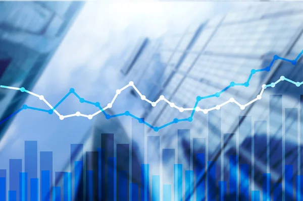 Gráficos Diagramas Financieros Doble Exposición —  Fotos de Stock