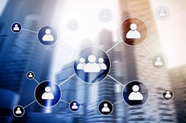 HR - insan kaynakları yönetimi kavramı bulanık iş merkezi zemin üzerine.