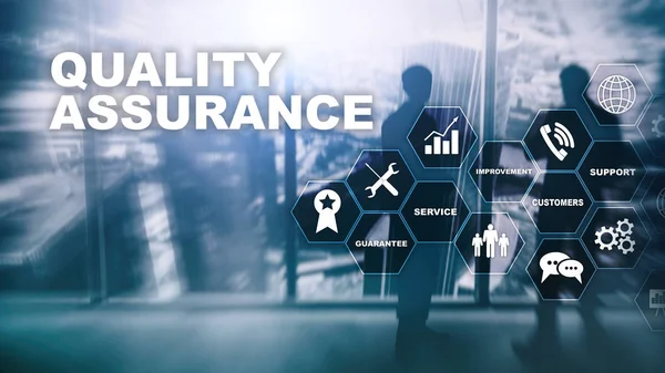 Conceito Garantia Qualidade Impacto Sobre Empresas Controlo Qualidade Garantia Serviço — Fotografia de Stock