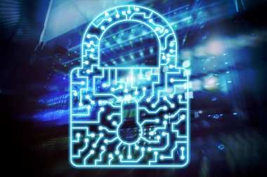 Siber Güvenlik kilit simgesi bilgi Gizlilik veri koruma Internet ve teknoloji kavramı.