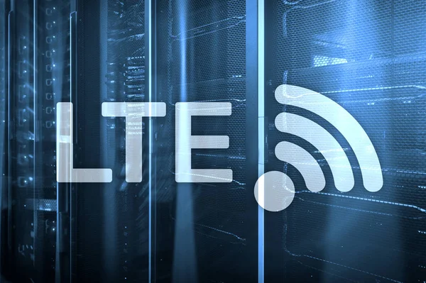 LTE, Wireless Business Internet and Virtual Reality Concept. Technologies de l'information et des communications sur fond de serveur. — Photo