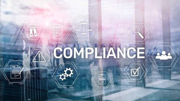 Compliance diagram with icons. Business concept on abstract background. — Stock Photo, Image