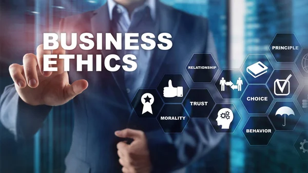 Философия деловой этики Понятие честности ответственности. Смешанный медиа фон. — стоковое фото