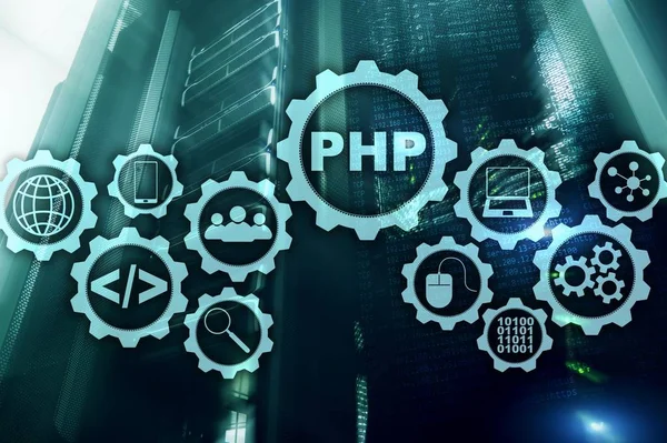 Lenguaje Programación Php Desarrollo Tecnologías Programación Codificación Concepto Espacio Cibernético — Foto de Stock