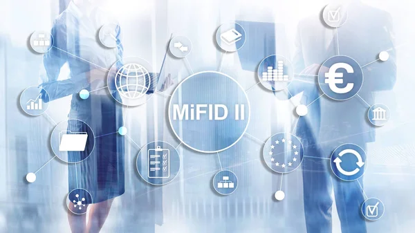 금융 수단의 시장들 이 관리하고 있다. MiFID II. 투자 보호 개념. — 스톡 사진