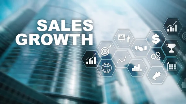 Chart growth concept. Sales increase, marketing strategy. Double exposure with business graph.