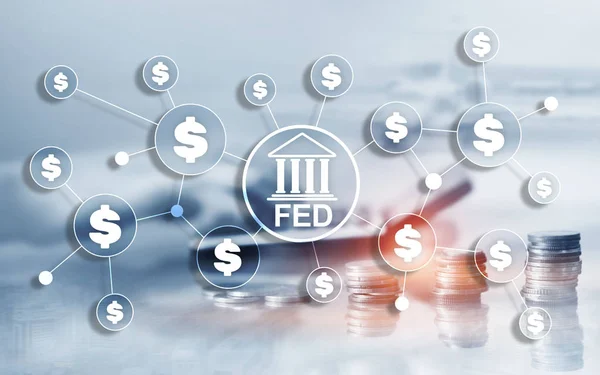 Федеральная резервная система и банковская финансовая система. — стоковое фото
