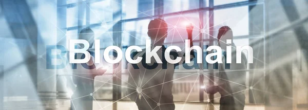 Blockchain technology Concept on server background. Data encryption — Stock Photo, Image