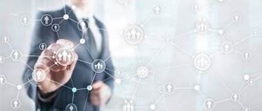 HR İnsan Kaynakları Yönetimi Halkların İlişki Organizasyonu Yapısı Sanal Ekran Karışık Ortam