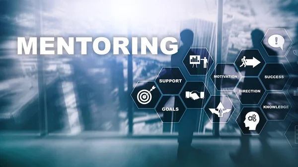 Zakelijke mentoring. Persoonlijke coaching. Training persoonlijke ontwikkeling concept. Mixed media — Stockfoto