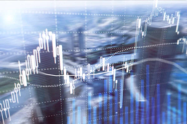 Forex trading, Financiële markt, Investering concept op business center achtergrond — Stockfoto