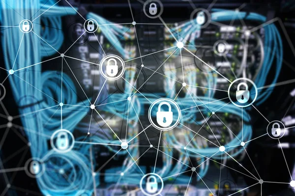 Seguridad Cibernética Privacidad Información Concepto Protección Datos Fondo Moderno Sala —  Fotos de Stock