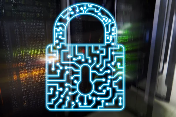 Cyber-Sicherheit Schloss Symbol Informationen Datenschutz Internet und Technologie-Konzept. — Stockfoto