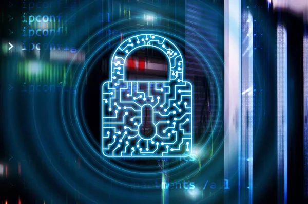Cyber Security ikona zámku internet ochranu dat osobních informací a technologií koncepce. — Stock fotografie