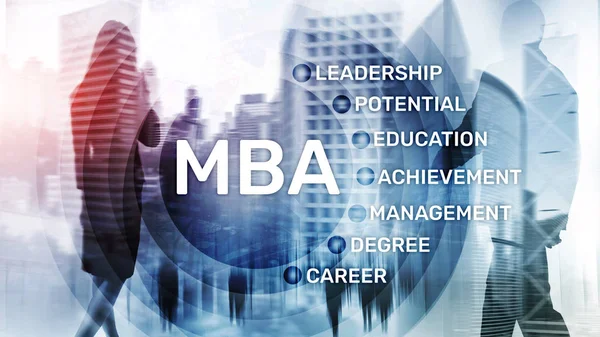 MBA - Master of business administration, e-learning, education and personal development concept.