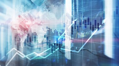 Finansal borsa grafik grafik yatırım getirisi dönmek üstünde yatırım iş kavramı mum.