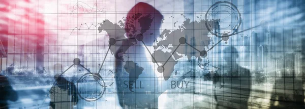 Forex Trading Gráficos Gráfico Financiero Inversión Concepto Negocio Tecnología — Foto de Stock