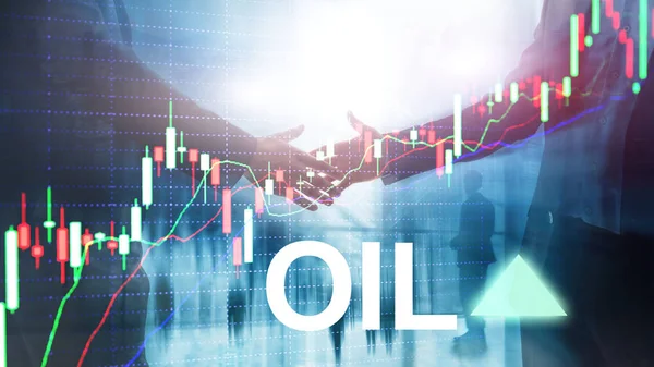 油价呈上升趋势。原油价格股票交易上升。油价上涨。箭头上升。抽象业务背景 — 图库照片
