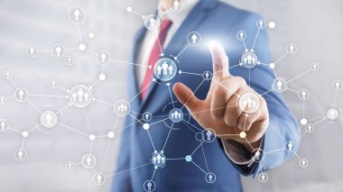 HR İnsan Kaynakları Yönetimi Halkların İlişki Organizasyonu Yapısı Sanal Ekran Karışık Ortam.