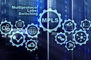 MPLS. Çoklu protokol etiketi değiştiriliyor. Telekomünikasyon Ağlarının Yönlendirilmesi Sanal Ekran Konsepti.