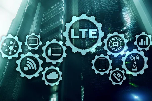 LTE, Wireless Business Internet and Virtual Reality Concept. Information Communication Technology on a server background. — Stock Photo, Image