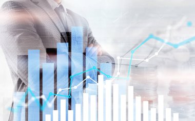 Bankacılık için sikke satır üzerinde grafik, dijital borsa finansal Döviz ve ticaret grafik üzerinde finans.