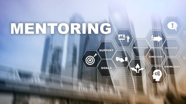 Mentoring aziendale. Personal Coaching. Formazione concetto di sviluppo personale. Mezzi misti. — Foto Stock