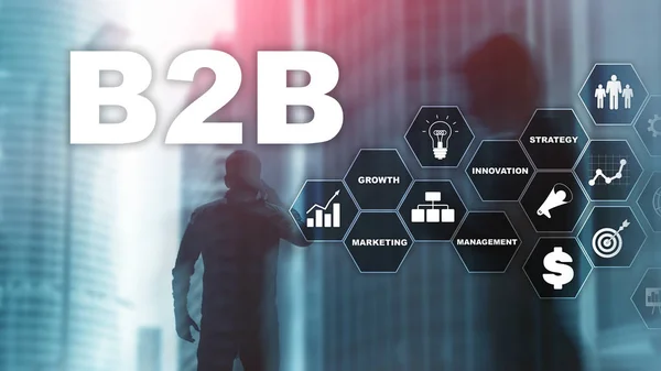 Business Business B2B Technologie Der Zukunft Geschäftsmodell Finanztechnologie Und Kommunikationskonzept — Stockfoto
