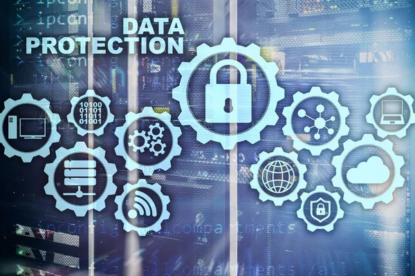 Server data protection concept. Safety of information from virus cyber digital internet technology. — Stock Photo, Image