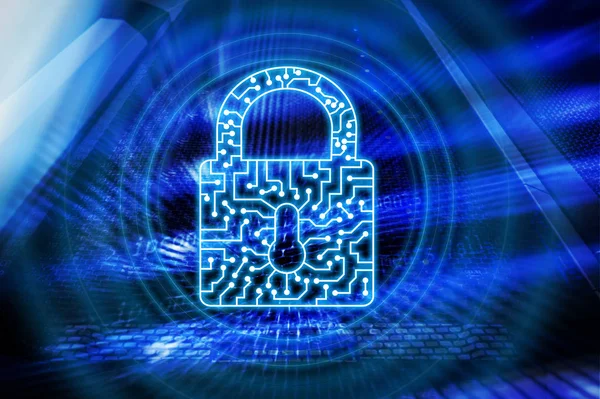 Cyber Security lucchetto icona Informazioni Privacy Protezione dei dati Internet e tecnologia concetto . — Foto Stock