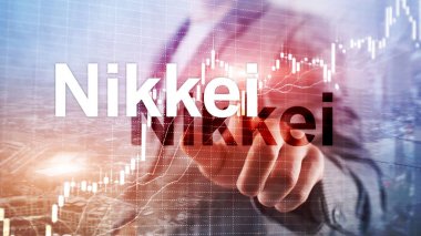 Nikkei 225 hisse ortalaması indeksi. Finansal İş Ekonomisi Konsepti