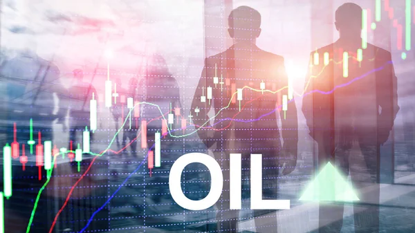 La tendencia del petróleo sube. Mercado bursátil de precios del petróleo crudo. El precio del petróleo sube. Flecha se levanta. Antecedentes empresariales abstractos . — Foto de Stock