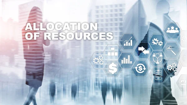 Allocation of resources concept. Strategic planning. Mixed media. Abstract business background. Financial technology and communication concept.