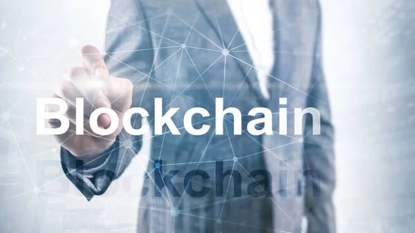 Blockchain Technology Concept Server Background Data Encryption — Stock Photo, Image