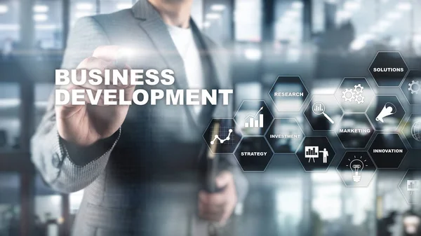 Business Development Startup Growth Statistics Financial Plan Strategy Development Process — Stock Photo, Image