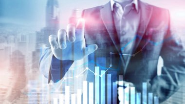 Dikey Panorama Banner. Çift pozlama kişi ağ yapısı İnsan - İnsan kaynakları yönetimi ve işe alma kavramı